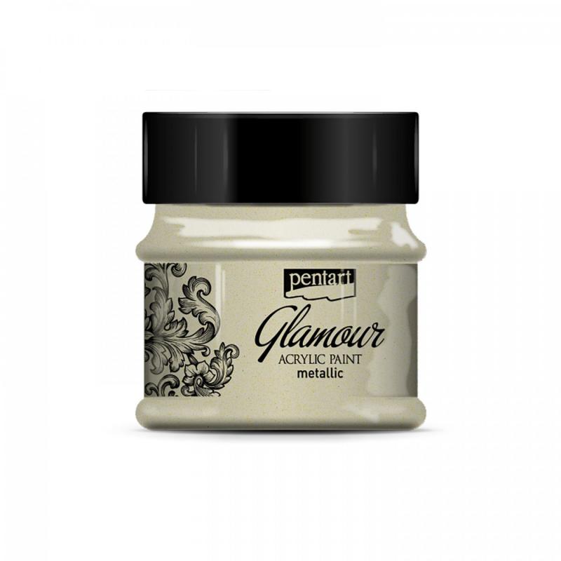 Akrylová barva, glamour, 50 ml, antická stříbrná