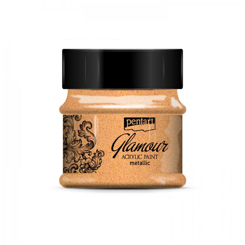 Akrylová barva, glamour, 50 ml, červenozlatá