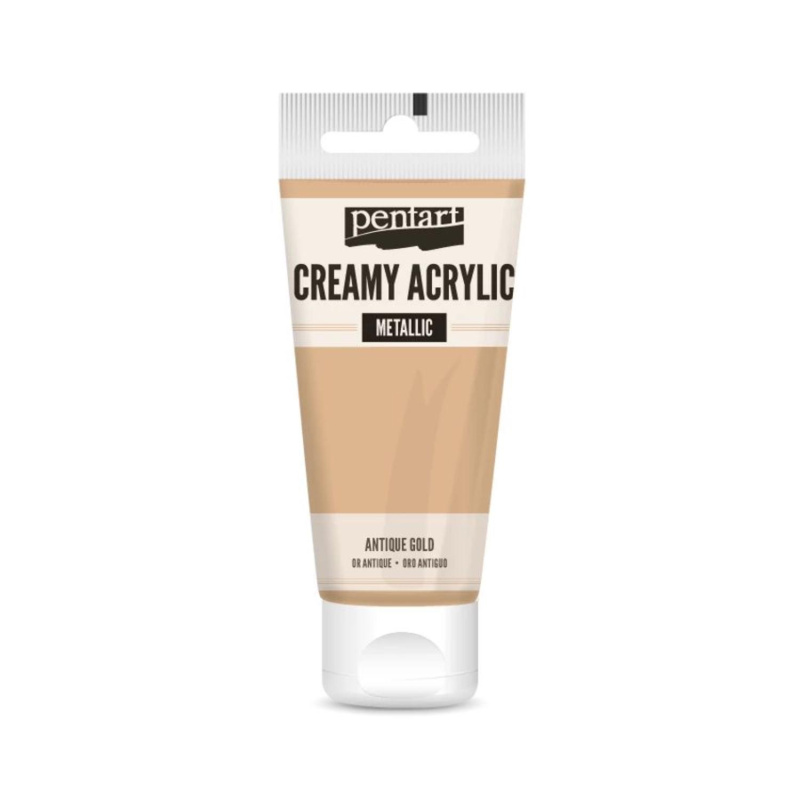 Akrylová barva krémová, metalická, starozlatá, 60 ml 