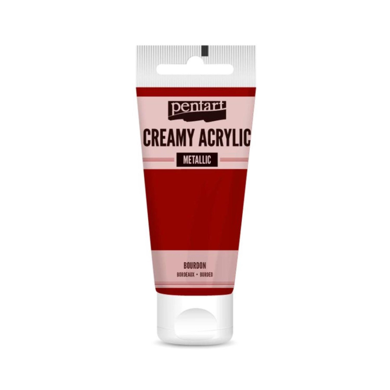 Akrylová barva krémová, metalická, vínová, 60 ml