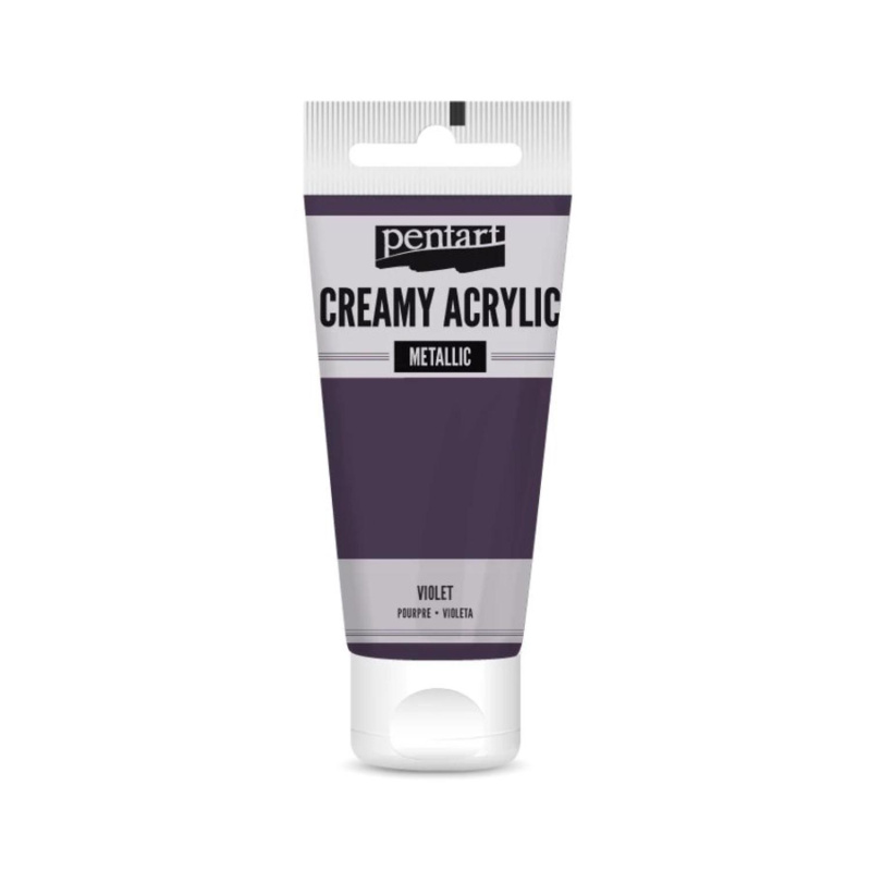 Akrylová barva krémová, metalická, fialová, 60 ml 
