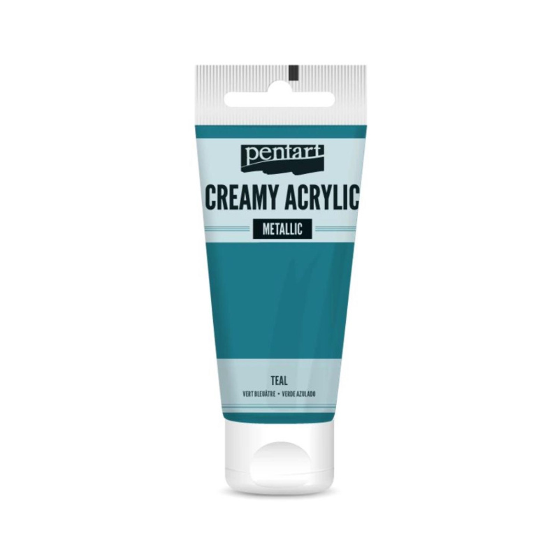 Akrylová barva krémová, metalická, tyrkysová, 60 ml