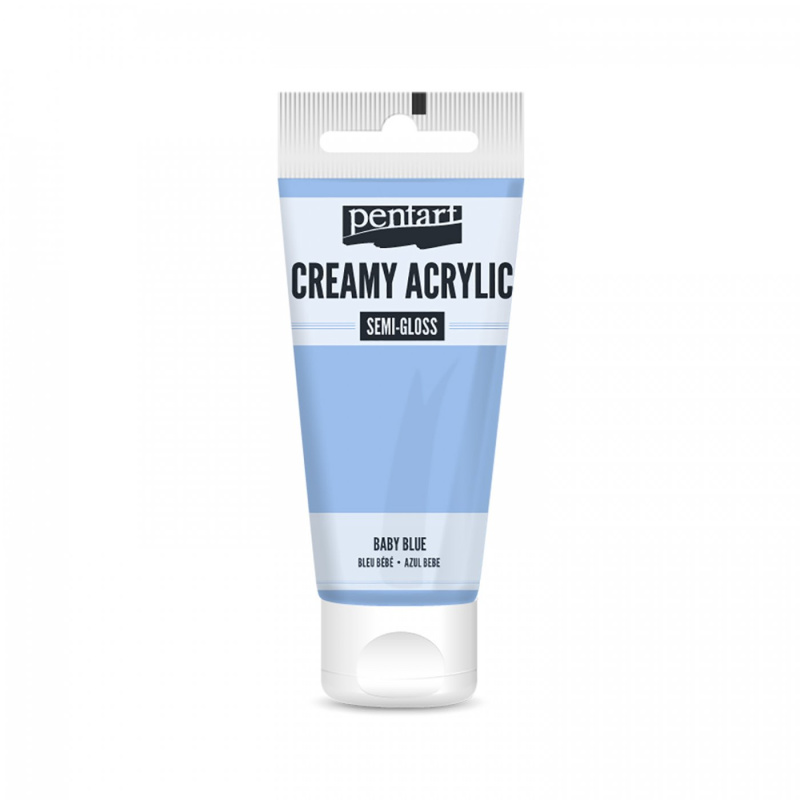 Akrylová barva krémová, pololesklá, dětská modř, 60 ml