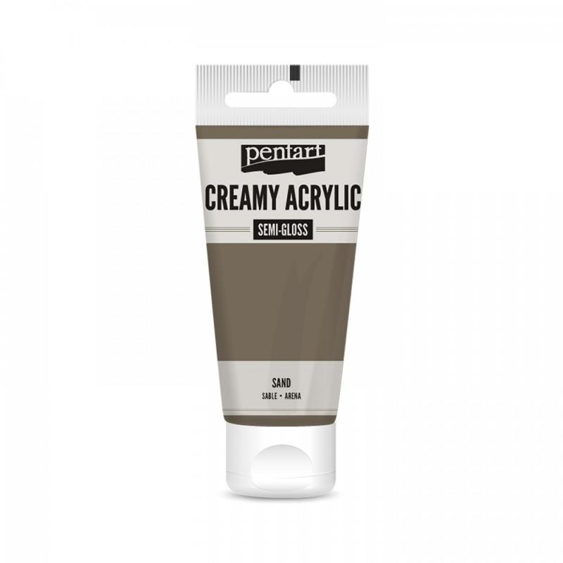 Akrylová barva krémová, pololesklá, písek, 60 ml