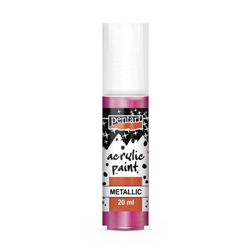 Metalická akrylová barva 20 ml, magenta