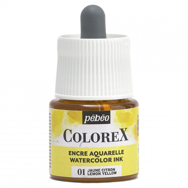 Akvarelový inkoust COLOREX, citronově žlutá 45 ml 