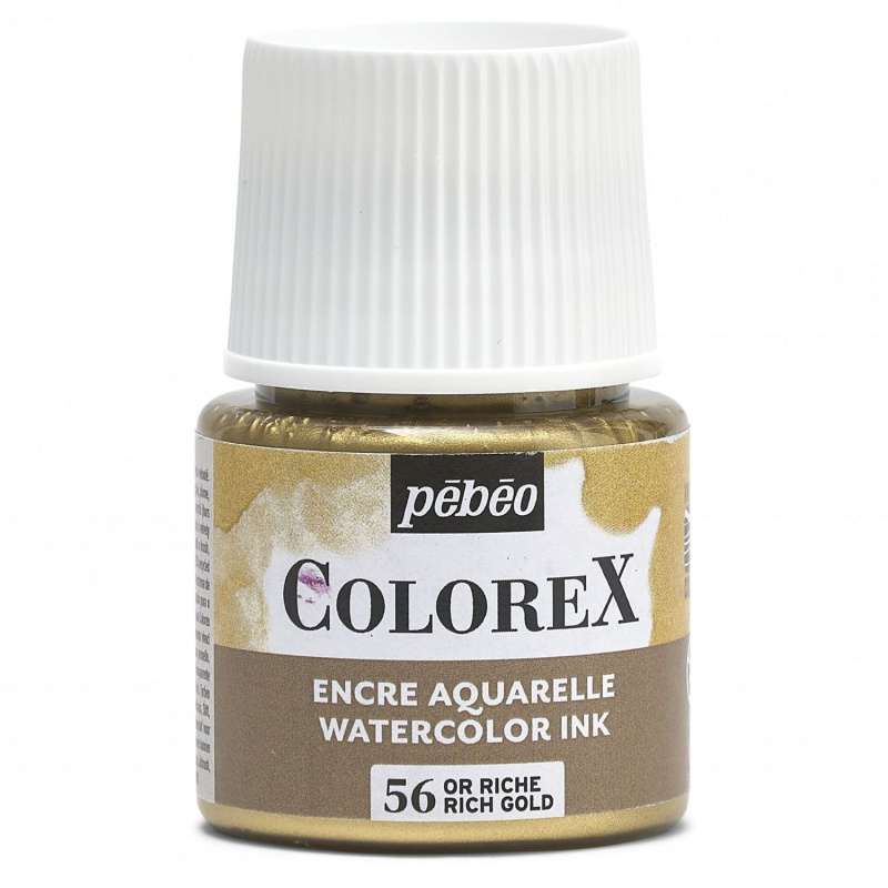 Akvarelový inkoust COLOREX, sytě zlatá 45 ml 