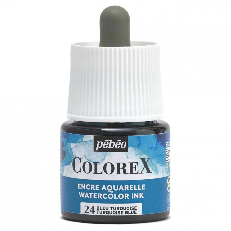 Akvarelový inkoust COLOREX, tyrkysově modrý 45 ml 