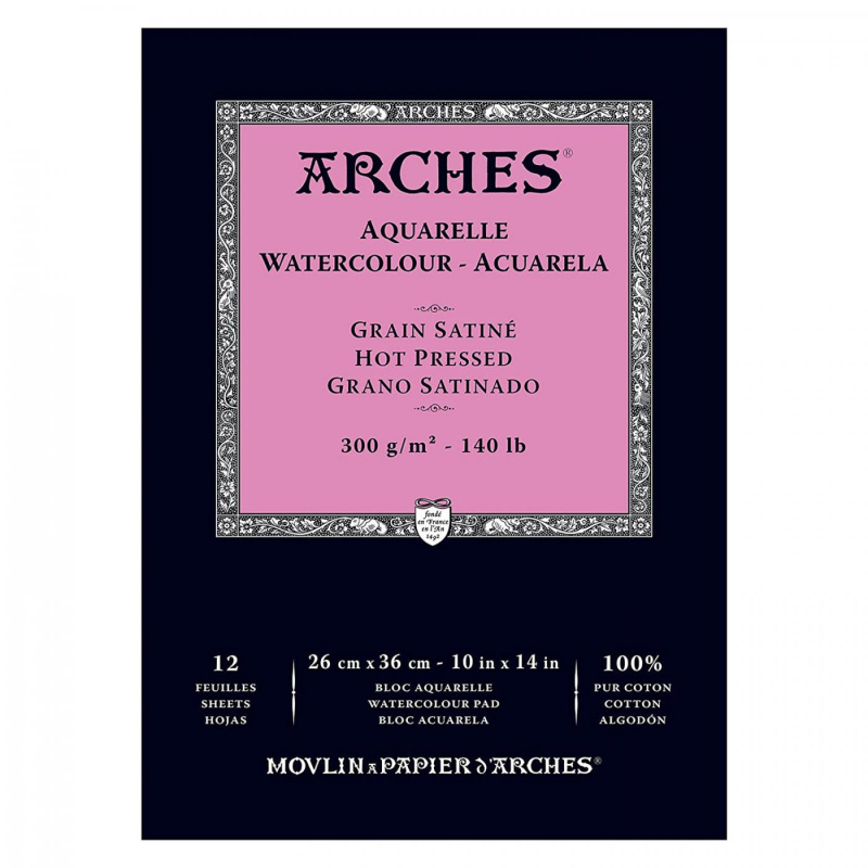 Arches skicák na akvarel HP, 26 x 36 cm, 300 g, 12 listů