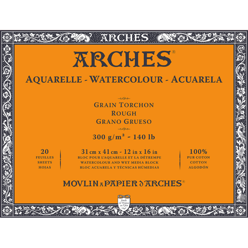 Arches skicák na akvarel, rough, 31 x 41 cm, 300 g, 20 listů