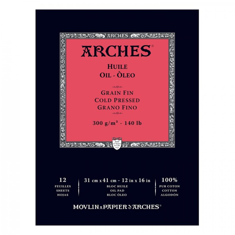 Arches skicák na olej, 31 x 41 cm, 300 g, 12 listů