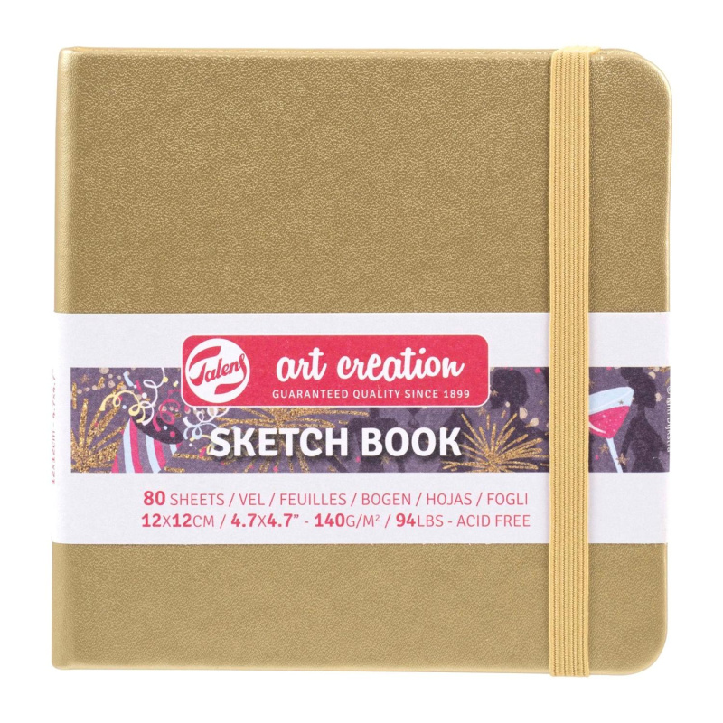 Art book, Art Creation, skicák, 12 x 12 cm, zlatý  