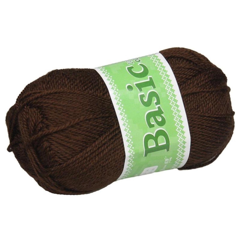Basic, akrylová příze, 50 g, cca 150 m, 983 tmavě hnědá