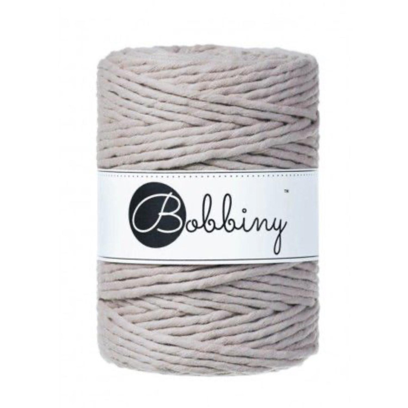 Bobbiny, kroucená šňůra Macramé, 5 mm, 100 m, Pearl