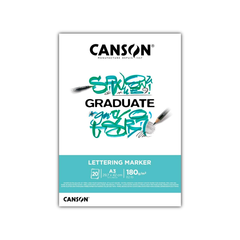 CANSON Skicák Graduate Lettering Marker, A3, 180 g, 20 listů 