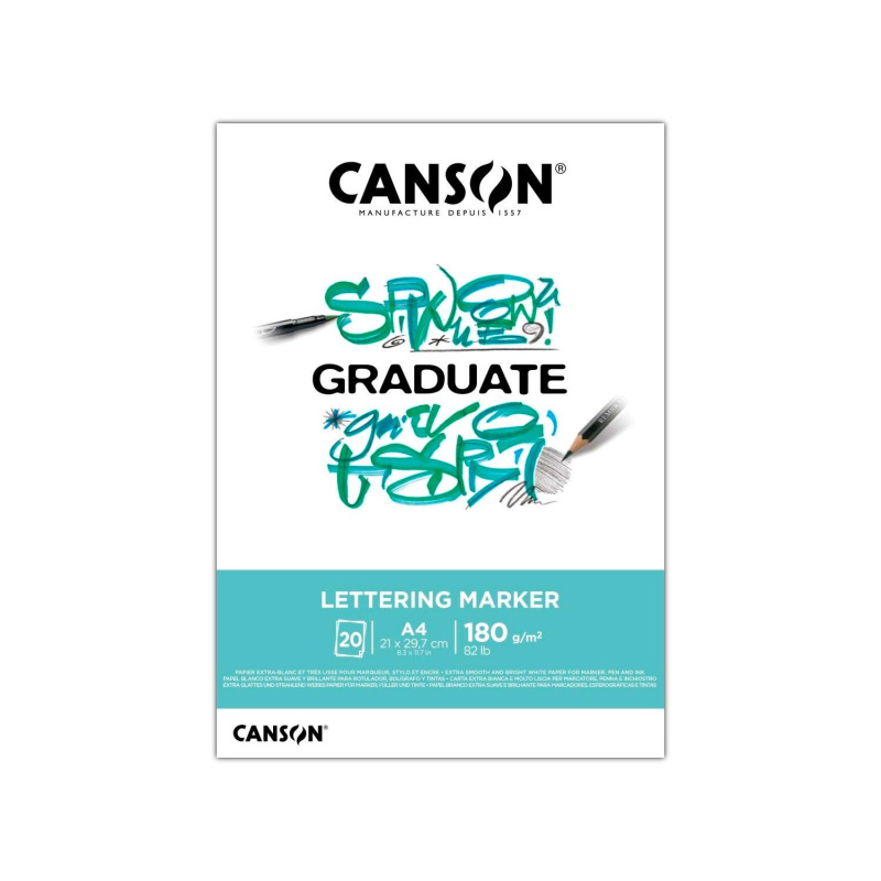 CANSON Skicák Graduate Lettering Marker, A4, 180 g, 20 listů 