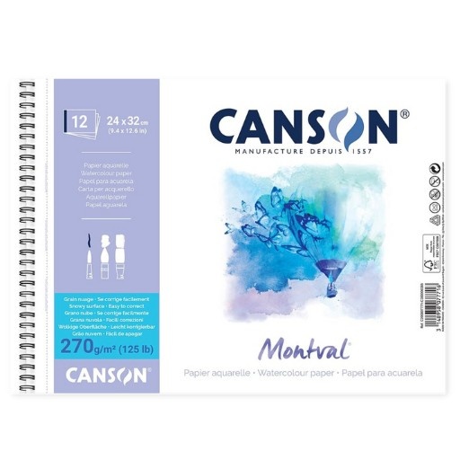 CANSON Skicař MONTVAL Torchon, 13,5x21 cm, 270g, 12 listů, Snow White