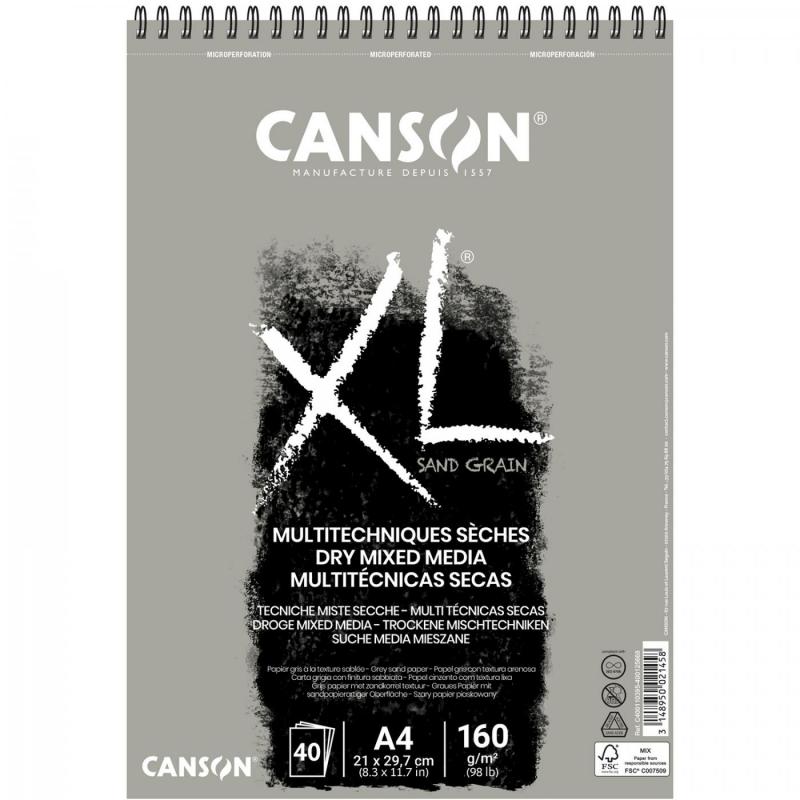 CANSON Skicař XL Dry Mixed Media Sand grain, A4, 160 g, 40 listů