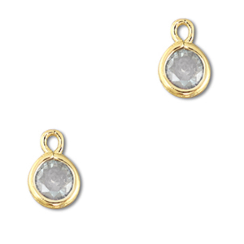 Crystal glass přívěsek, kulatý transparentně-zlatý