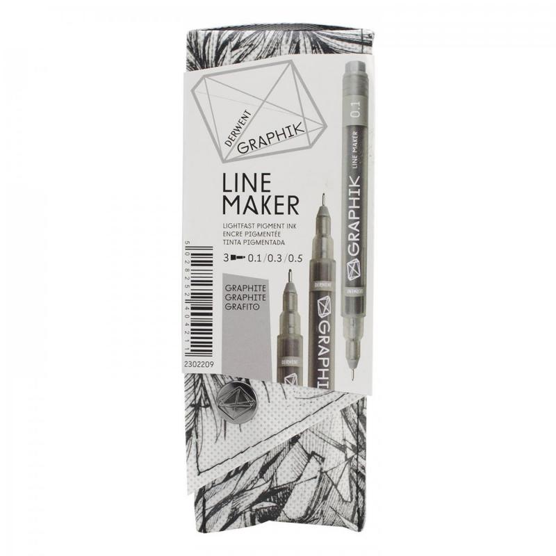 Derwent Graphik Line Maker, Graphite, sada 3 ks