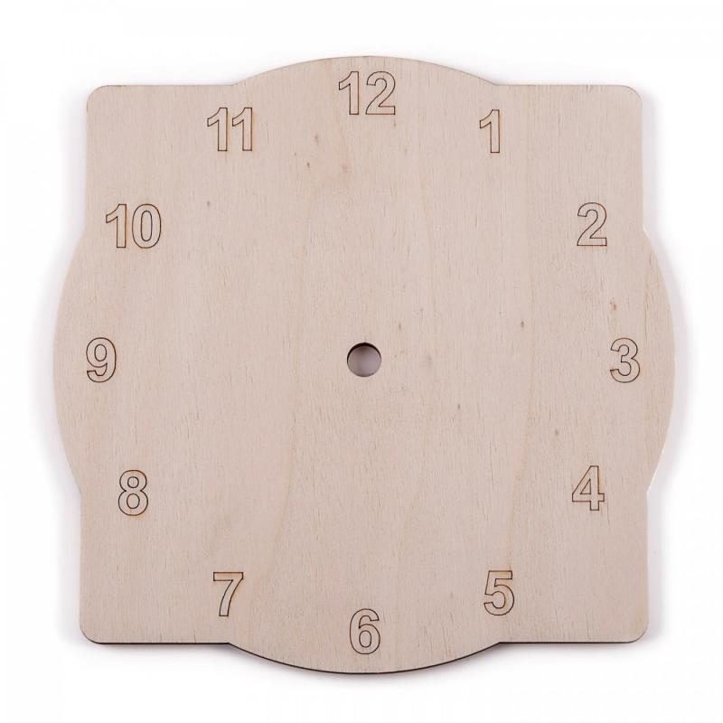 Dřevěný základ na hodiny, vlnitý, arabské číslice