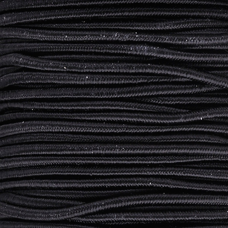 Elastická šňůrka kulatá, 2 mm, černá, cívka 30m