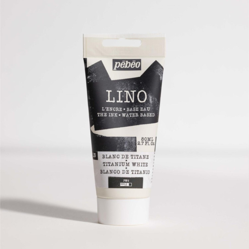 Linorytová barva PEBEO LINOCUT - titanová bílá, 80 ml 