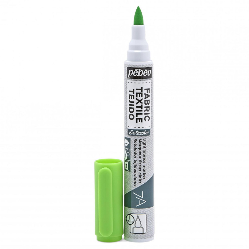 Světlý textilní popisovač 7A Flourescent Green, 1 mm štětec