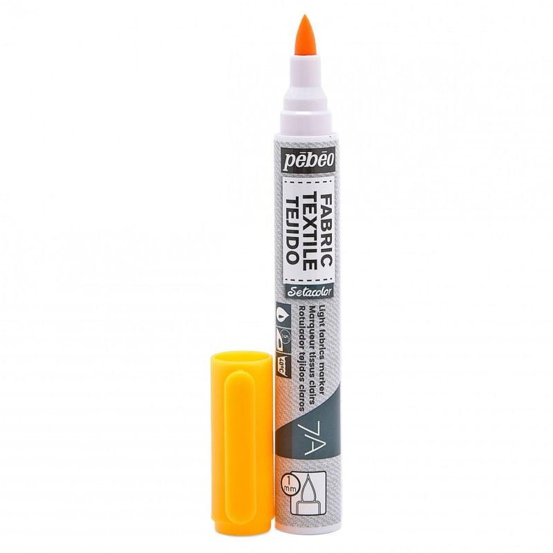 Textilní popisovač na světlý textil 7A Flourescent Orange, 1 mm štětcový hrot