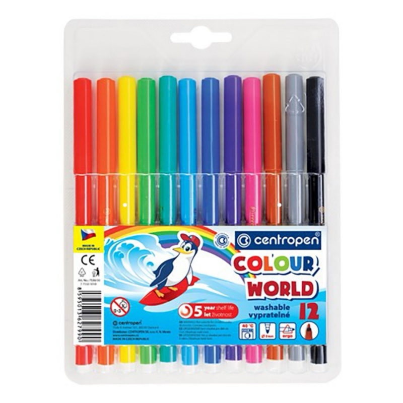 Fixy pro děti CENTROPEN, Colour World sada 12 ks