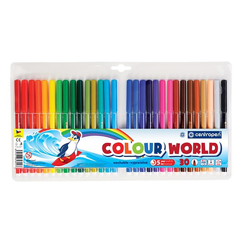 Fixy pro děti CENTROPEN, Colour World sada 30 ks