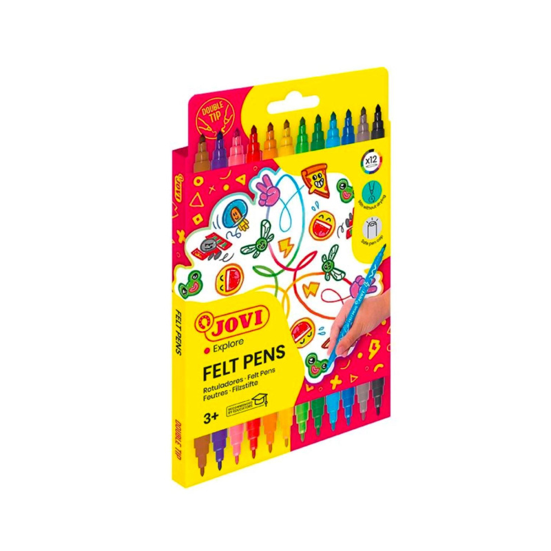 JOVI oboustranné fixy tenké pratelné, 12 ks 