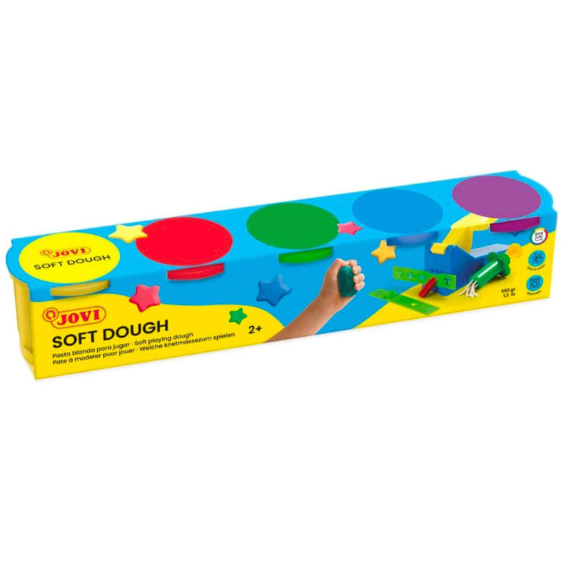 JOVI, Soft Dough plastelína pro děti, 5 x 110 g, 5 barev