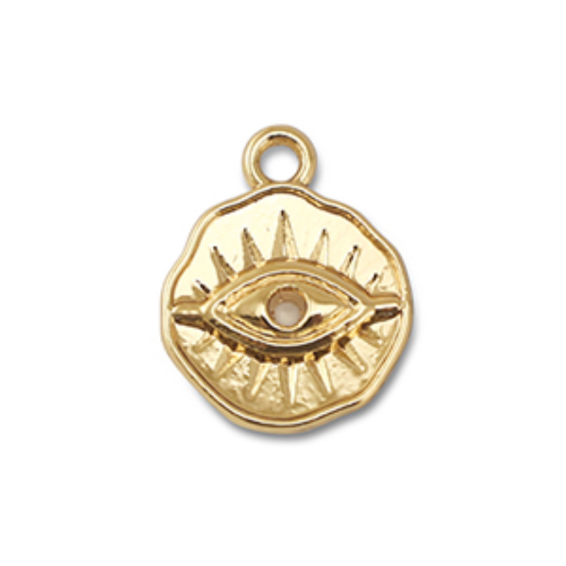 Kovový přívěsek, 15 x 12 mm, Eye of Providence zlatá