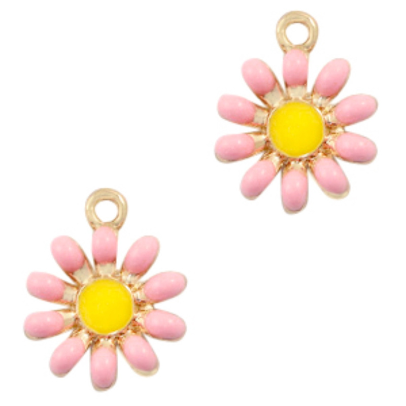Kovový přívěsek, sedmikráska zlato-růžový
