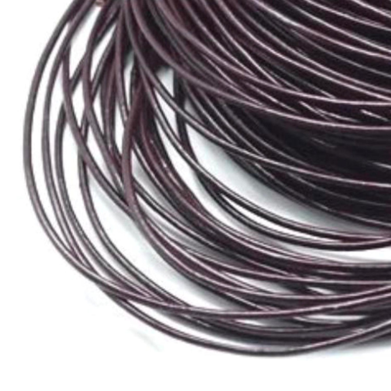 Kožená šňůrka z hovězí kůže, tmavěhnědá, 2 mm 