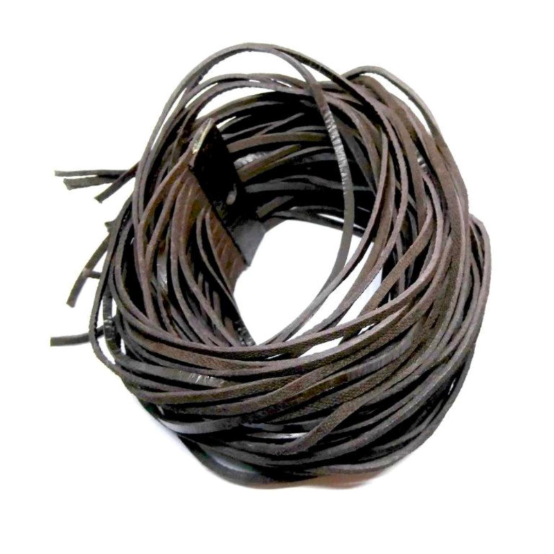 Kožený řemínek plochý, 2 mm, tmavě hnědý, 90 - 100 cm