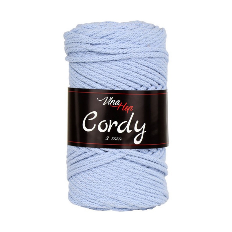 Macramé pletená šňůra Cordy, 3 mm, 100 m, 8422 světle modrá
