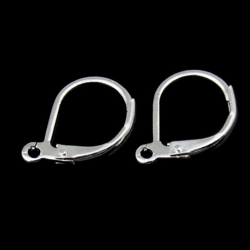Náušnicové zapínání s očkem 13 x 10 mm, ocel, 1 pár