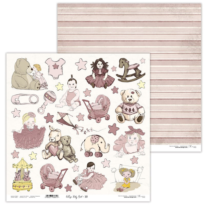 Papír na scrapbooking, Vintage Baby Girl 10