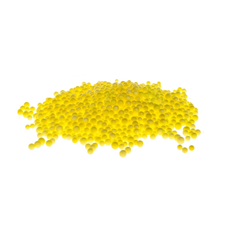 Pěnové dekorační kuličky, 3 mm, žlutá, 10 g