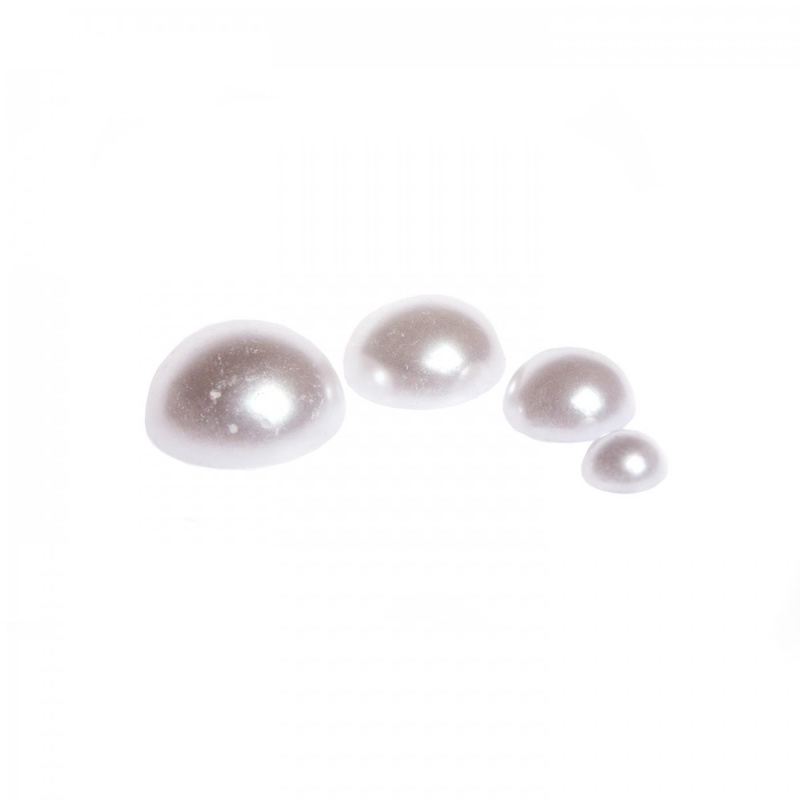 Plastové perličky, bílé, mix velikostí, 20 g