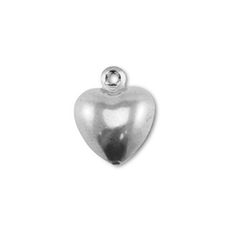 Přívěsek z nerezové oceli, srdce stříbrné
