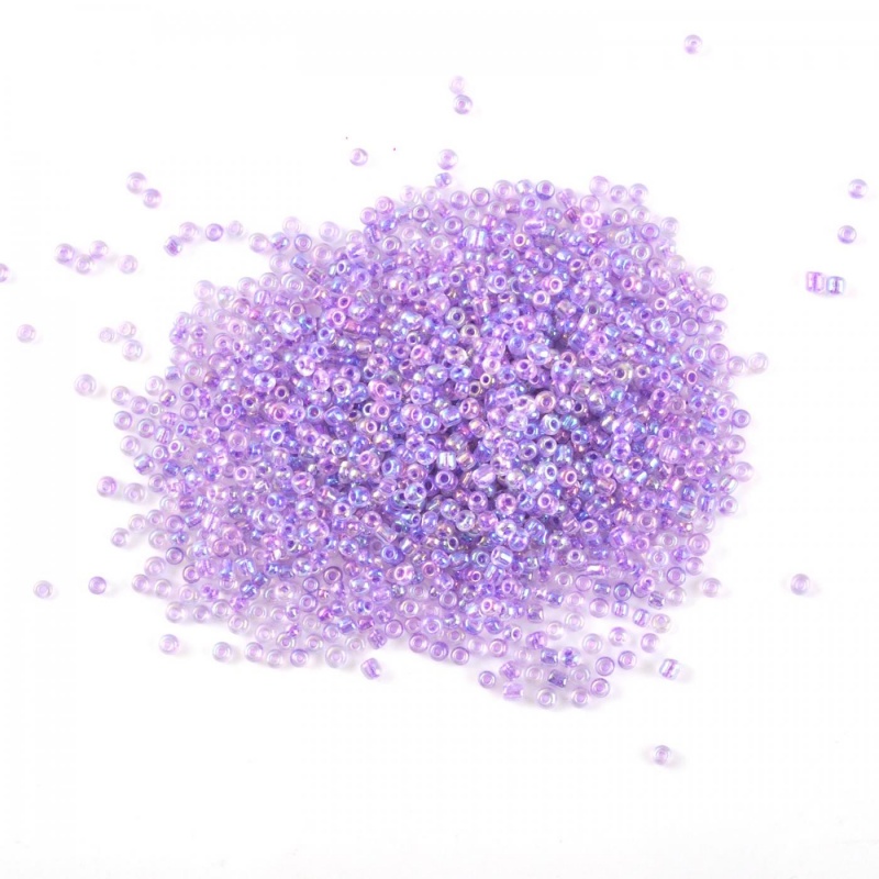 Rokajl 2 mm průhledná perleťová fialová 450g