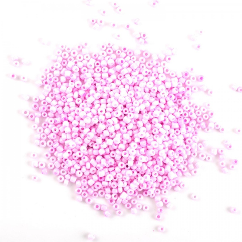 Rokajl 3 mm neprůhledná perleťová růžová 450g