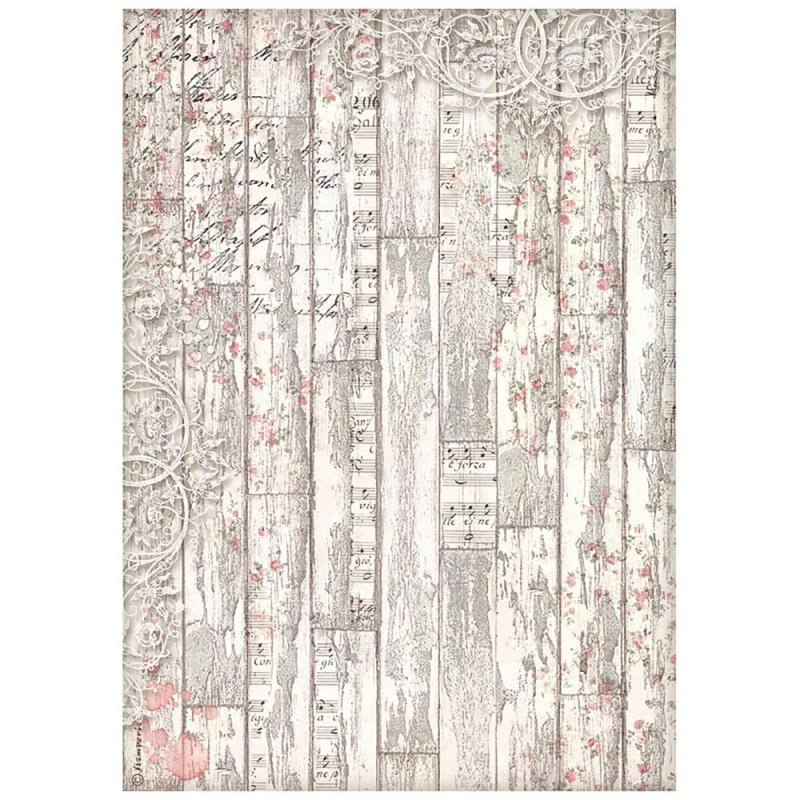 Rýžový papír, A4, Sweet Winter wood pattern