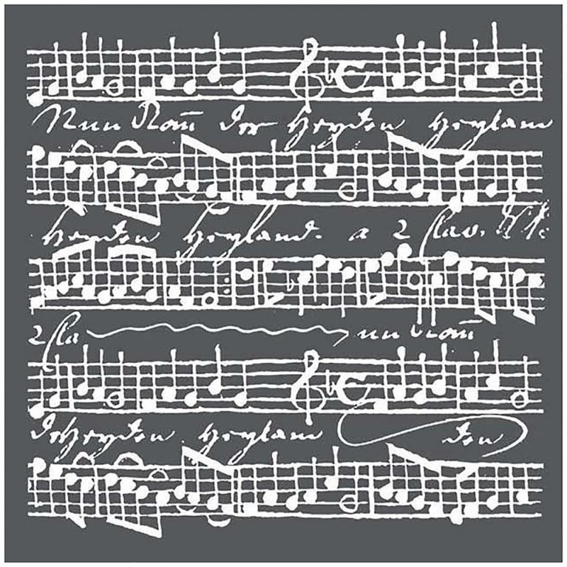 Šablona, Stamper, 18 x 18 cm, Music scores