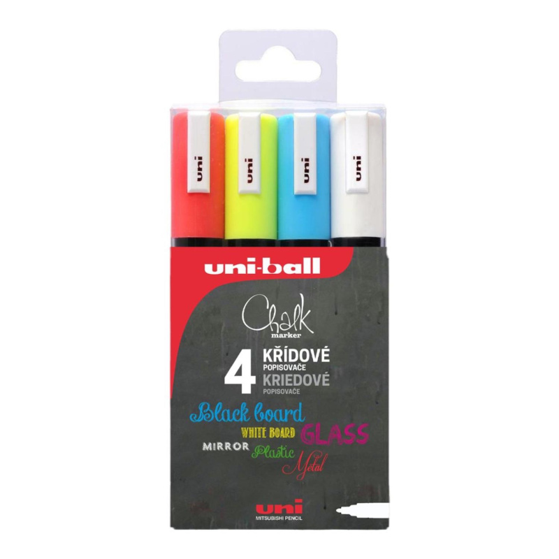 Sada křídových popisovačů, UNI Chalk 5M, 1,8 - 2,5 mm, MIX 