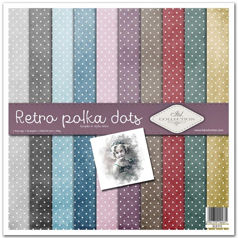 Sada papírů 31 x 32 cm, 11 ks, Retro Polka Dots
