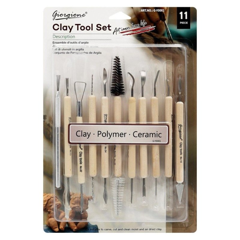 Sada uměleckých dlát na modelování z hlíny, 11 ks 